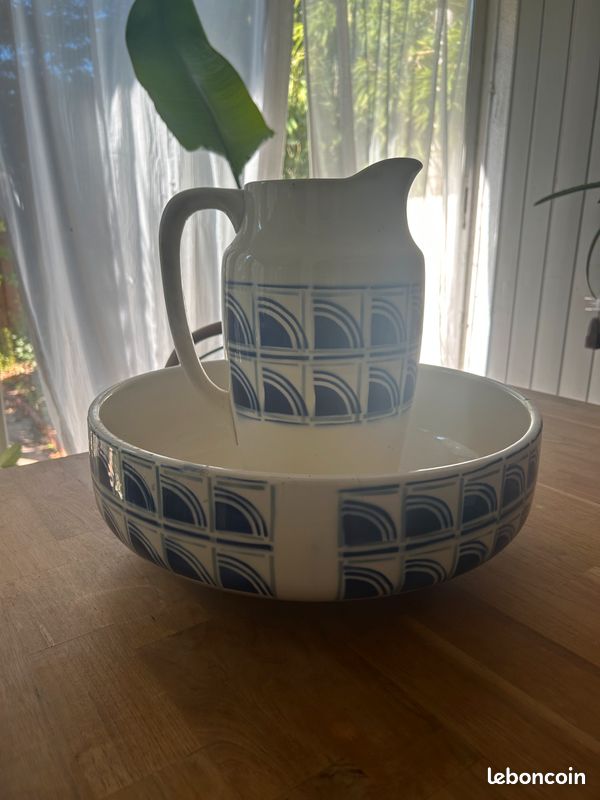 Magnifique ensemble broc et cuvette art déco (image 3)