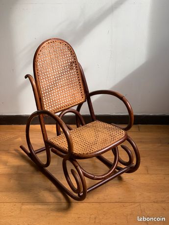 Petit Fauteuil à Bascule Puzzle Pour Enfant - Vintage Années 70, Bois Marron