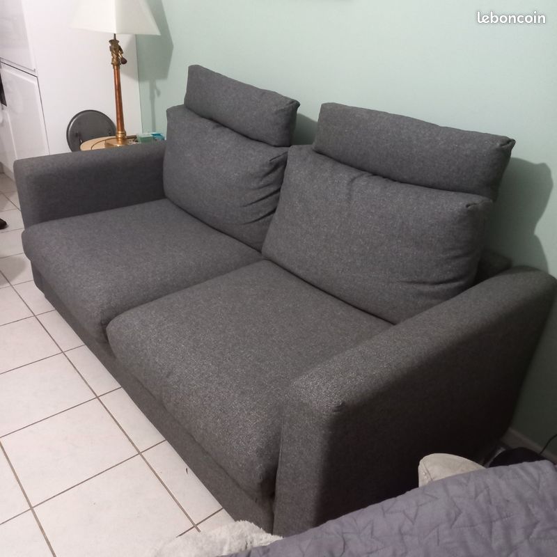 Vente canapé gris convertible très bon état (image 2)