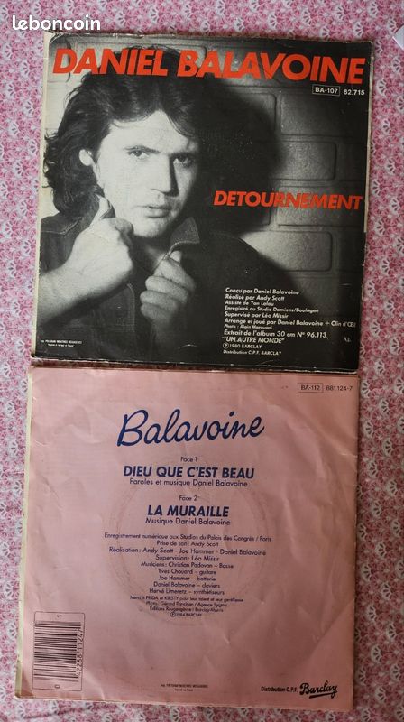 Lot de 2 Vinyles 45t Daniel Balavoine (image 2)