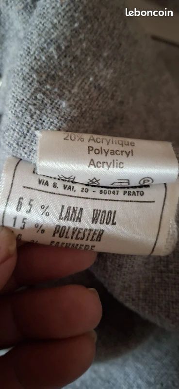 Veste polaire grise Made in France - Taille 56 - Laine & Polyester (image 3)