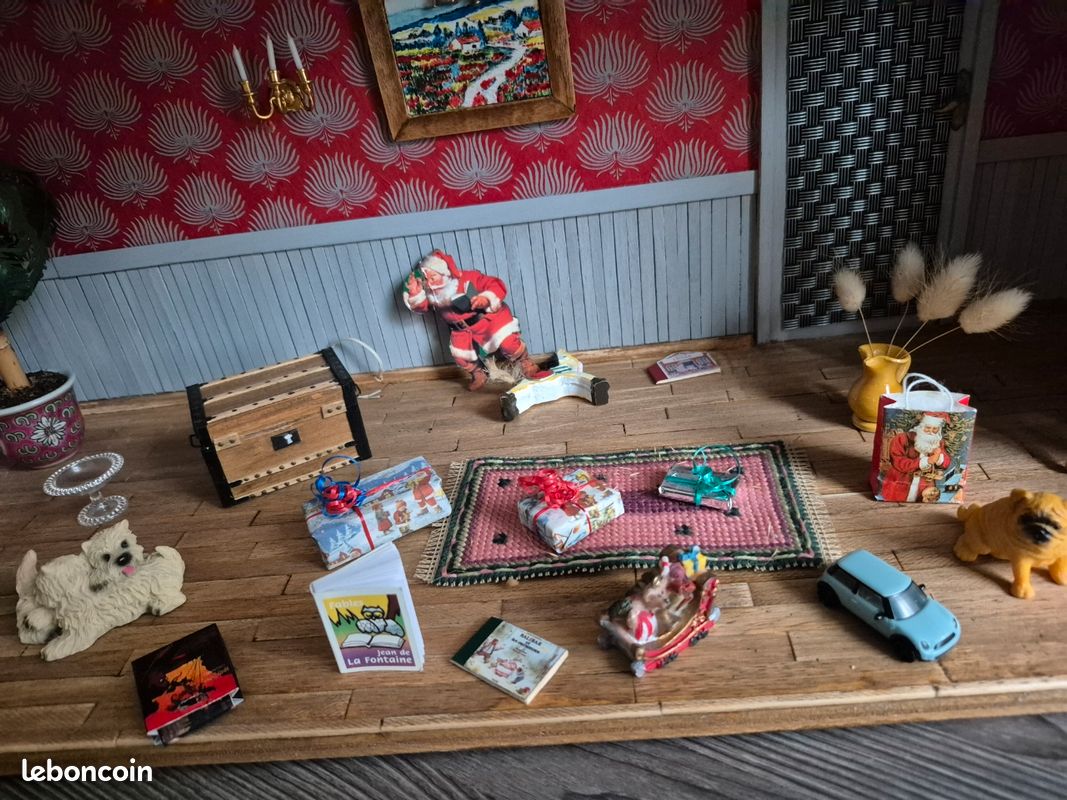 Vitrine Miniature / Diorama Vintage Années 90 – Fait Main 🌟nette poupée (image 3)