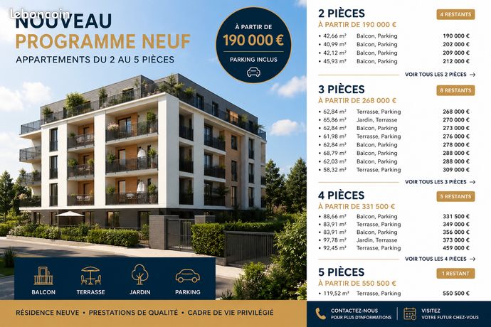 Immeuble 2 pièces 43 m²