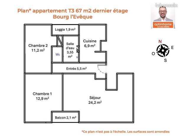 Appartement 3 pièces 70 m² — 16