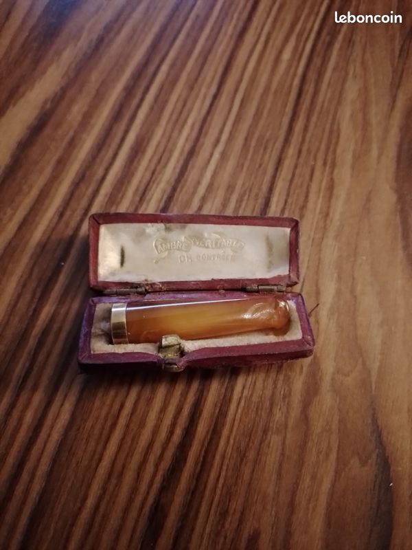 Fume cigarette, ambre et or 1920 - Antiquits