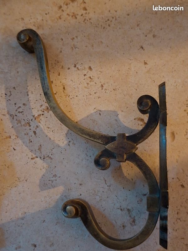 3 patères anciennes de porte bronze laiton (image 6)