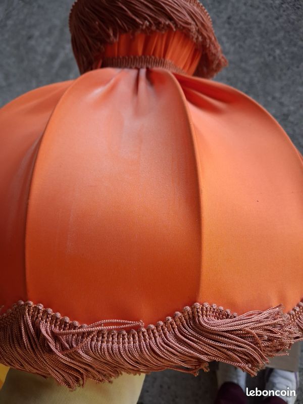Lampe lustre orange à frange vintage (image 7)