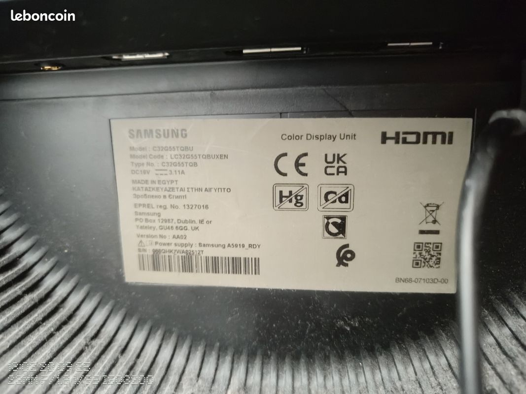 Samsung Ecran PC Odyssey G55T 32'' 144Hz, 1ms, Dalle VA 1000R