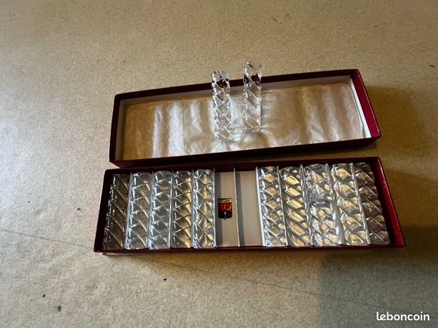 Portes-couteaux En Cristal Baccarat - Lot De 48 - Motif Bambou - Très Bon état