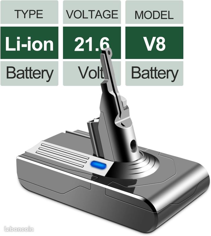 ADVNOVO 4.5Ah V8 Batterie Remplacement pour Dysom V8 Batterie Absolute Plus Pro V8 Motorhead V8 Fluffy V8 Animal Plus Pro SV10 V8 Aspirateur Batterie (image 8)