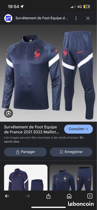 Survêtement équipe de France 2021/2022 Vêtements