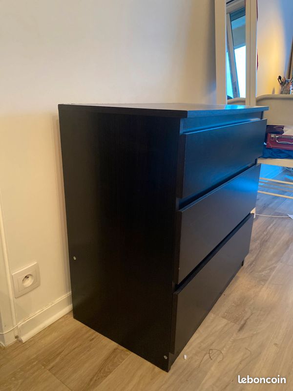 Meuble MALM ikea noir (image 3)