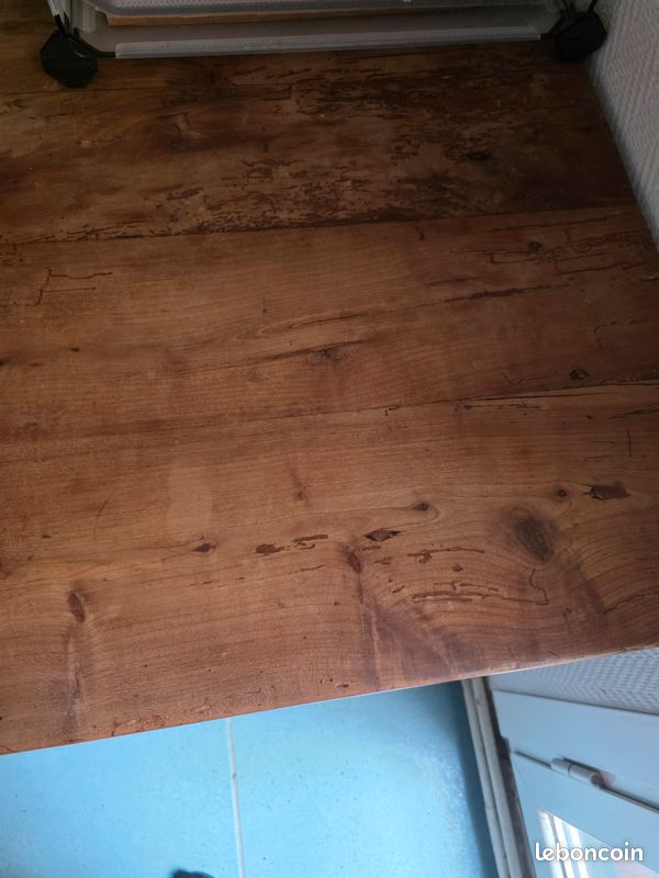Ancienne table en bois massif / bureau rustique – charme ancien (image 5)