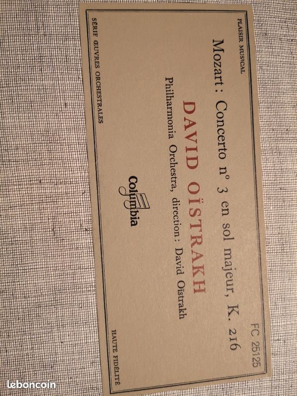 Mozart concerto n 3 David oistrakh vynile (image 2)