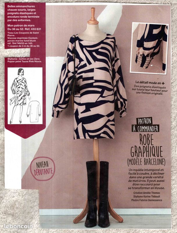 Patron Couture Vintage Modes De Paris 1970 - Robe Printemps - Ancien Modèle Tracé