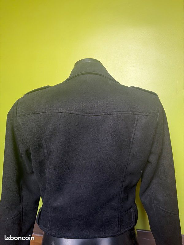 Veste noir style blouson (image 2)