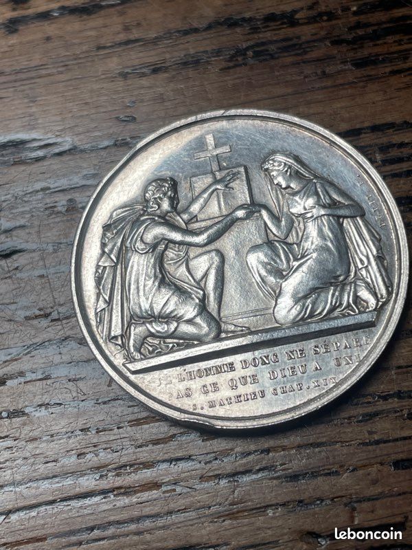 Médaille De Mariage En Argent - XXème Siècle - Médailles Françaises