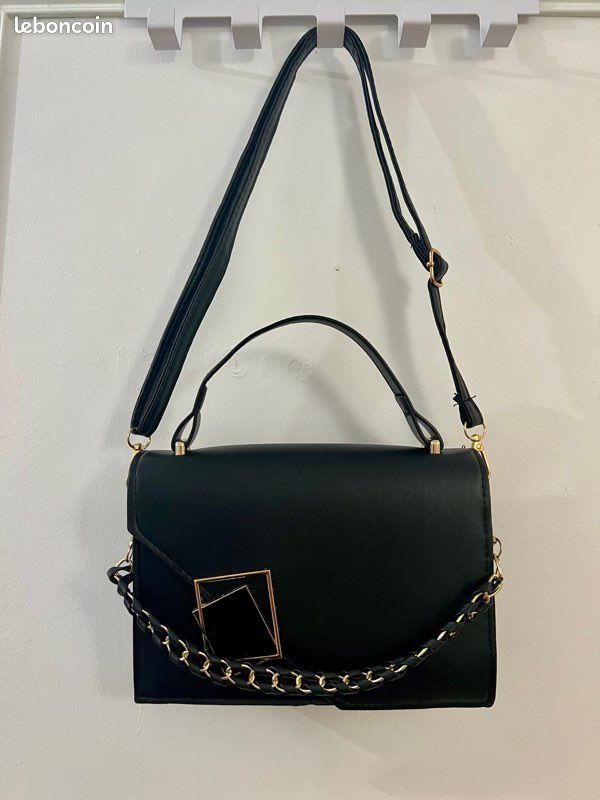 Sac à main bandoulière en cuir noir pour femme 3 styles en 1 (image 19)