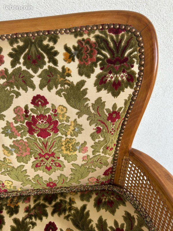 Coupon De Tissu Ancien Français - Motif Fleurs Louis XV, 50x52 Cm, 100% Coton