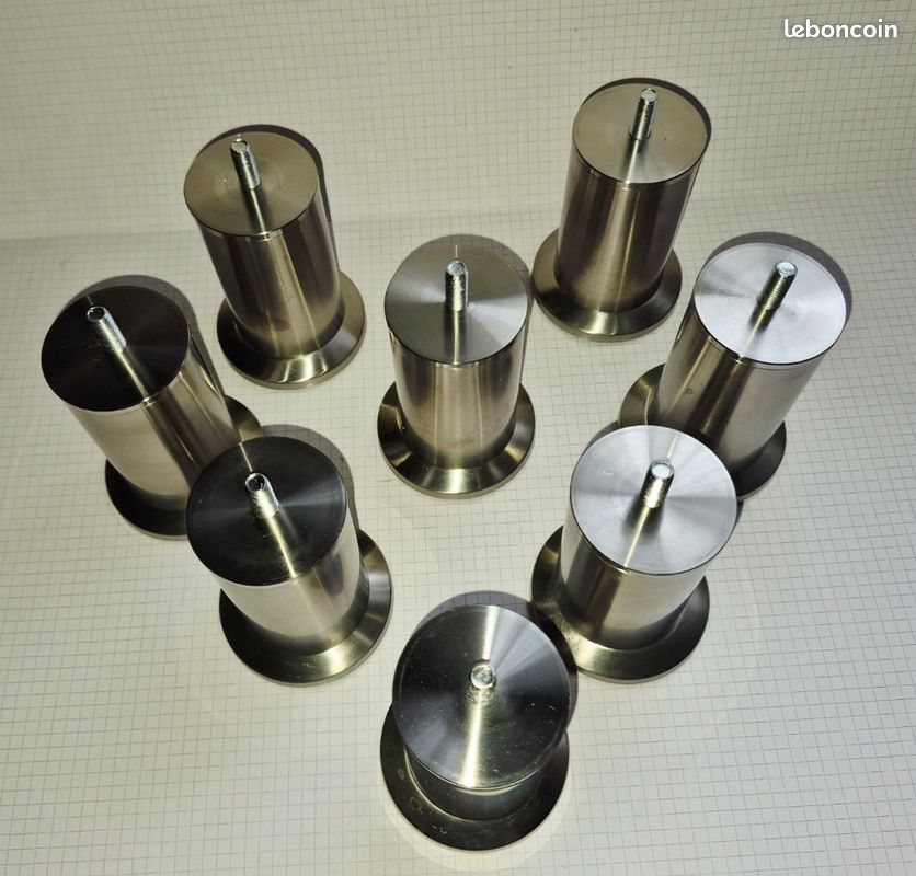 RAIDER – 8 Pieds Inox 10 cm Pour lit ou Canapé etc… (image 1)