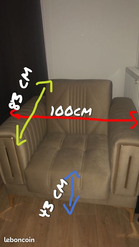 Fauteuil beige (image 1)