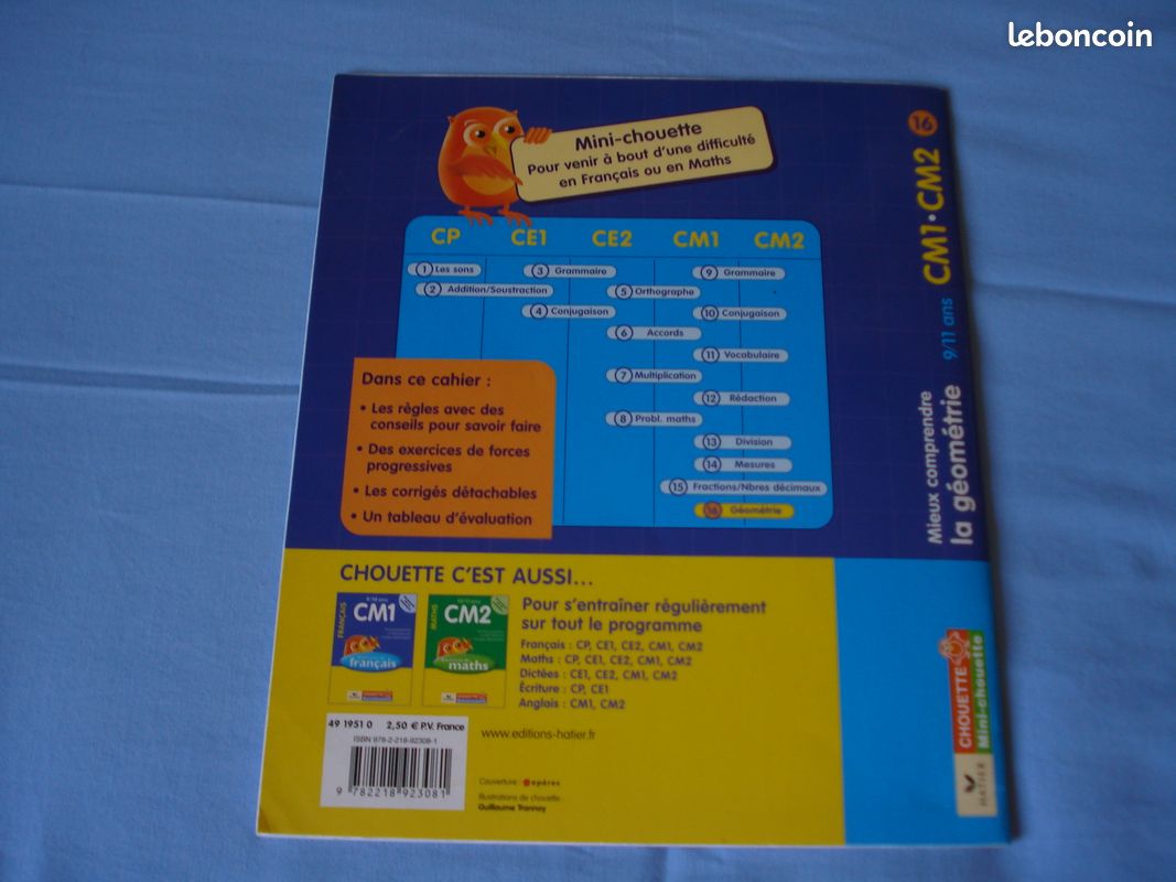 CAHIER SCOLAIRE CM1 CM2 prix 1, 50 EUROS (image 2)