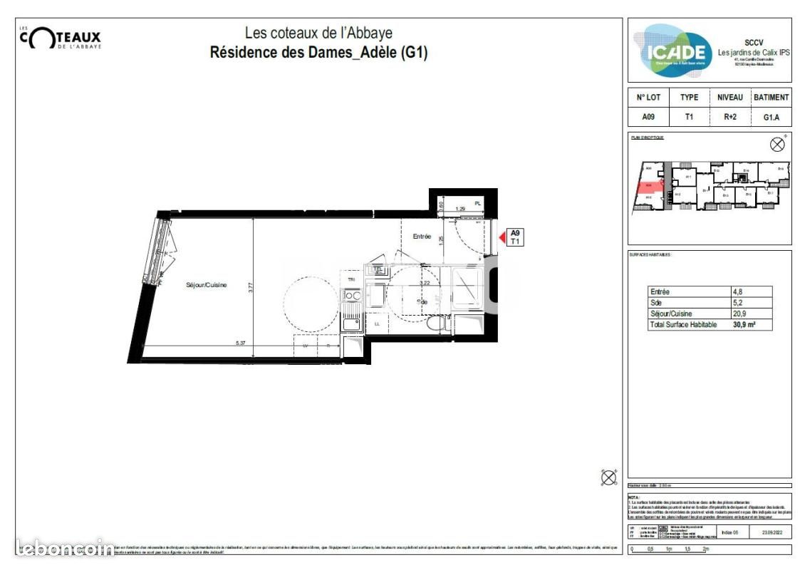 Appartement 1 pièce 30 m² · à Caen · 30 m² · 494 €/mois
