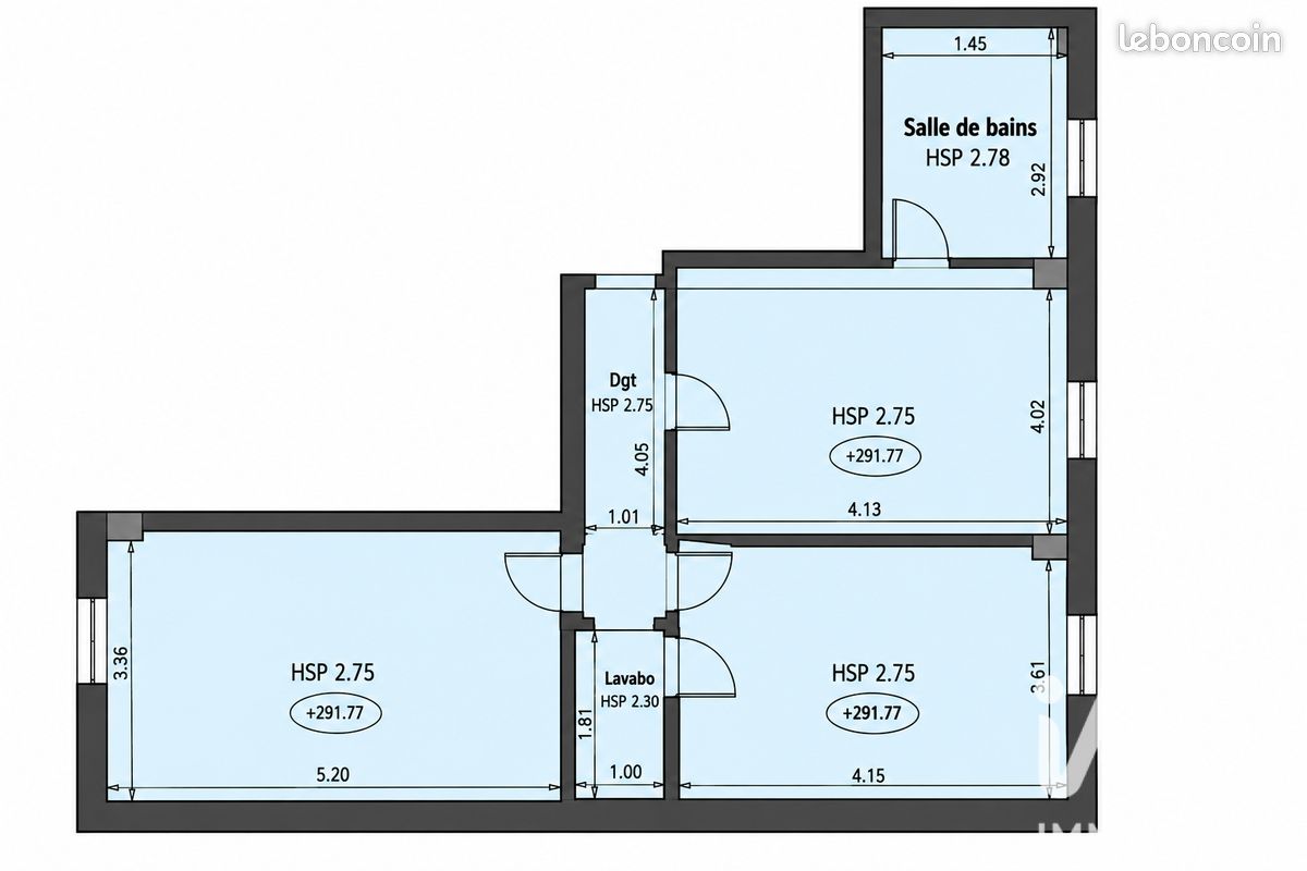 Appartement 3 pièces 66 m² · à Villeneuve-de-Marsan · 66 m² · 79 000 €