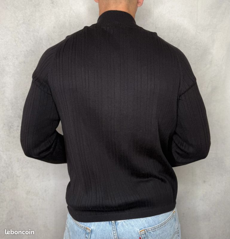 Cardigan Eden Park zippé coton maille noir taille L (image 2)