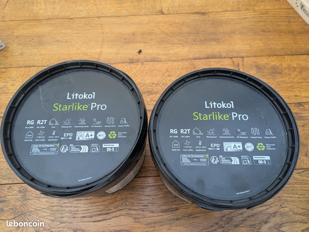 2 pots de joint époxy Litokol Starlike Pro neufs - Couleur Terra di Bruma (image 1)