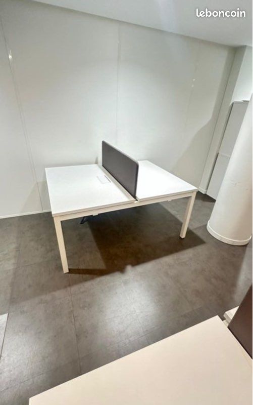Bureau Face-à-Face 140×80 avec Séparateur – Pro, Solide, Blanc (image 4)