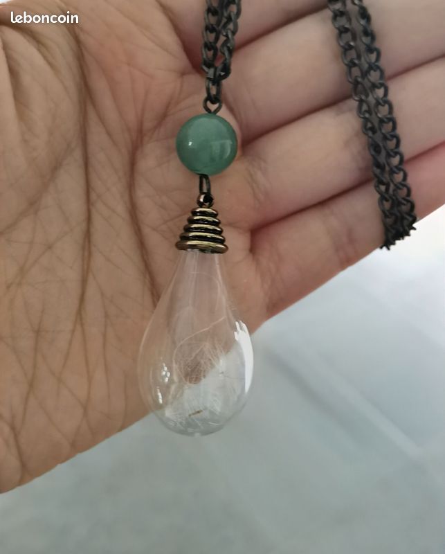 Collier forme goutte pissenlit (image 3)