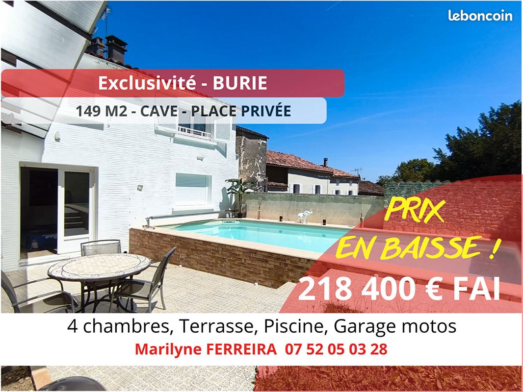 Maison 6 pièces 149 m² · à Burie · 149 m² · 218 400 €