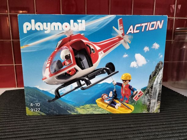 9127 secouristes des montagnes avec hélicoptère, playmobil city