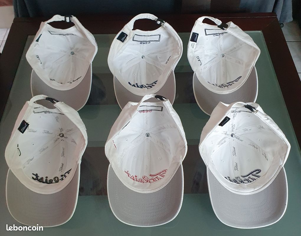 Casquette Blanche Titleist / FootJoy #1, Coton, Logo Brodé, Ajustable, Mexico, Vintage, Floqué Greg (image 4)