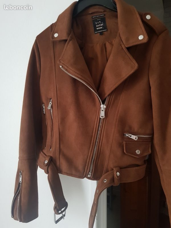 Marron Zara Veste En Daim Femme Zara Mi -veste Daim,marque Zara