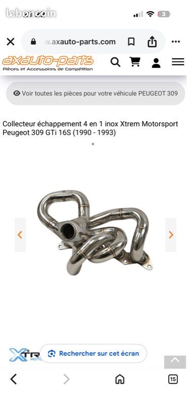 Collecteur échappement 309 gti 16 (image 1)
