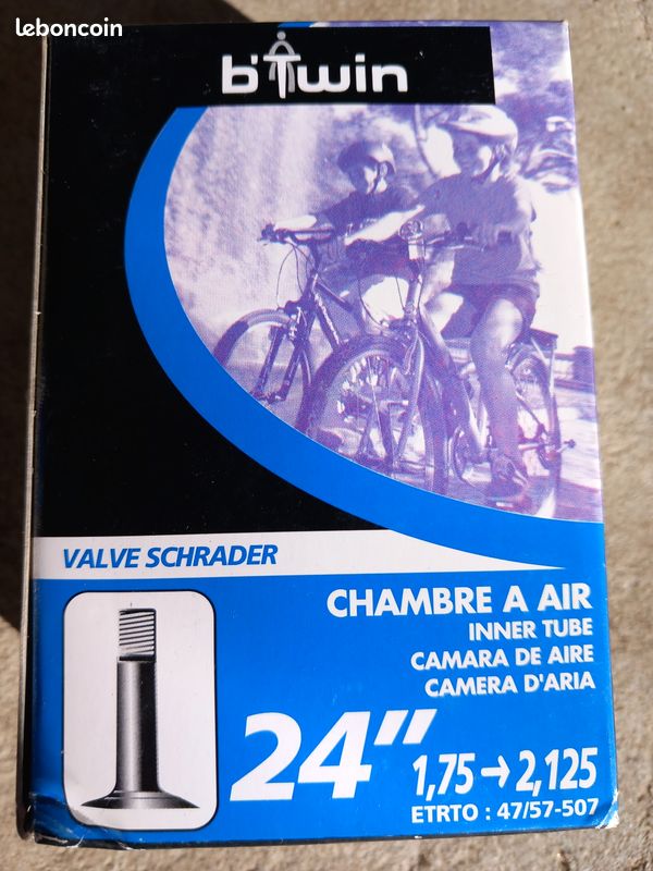 Chambres à air B'TWIN VTT 24'' valve schrader Équipements vélos