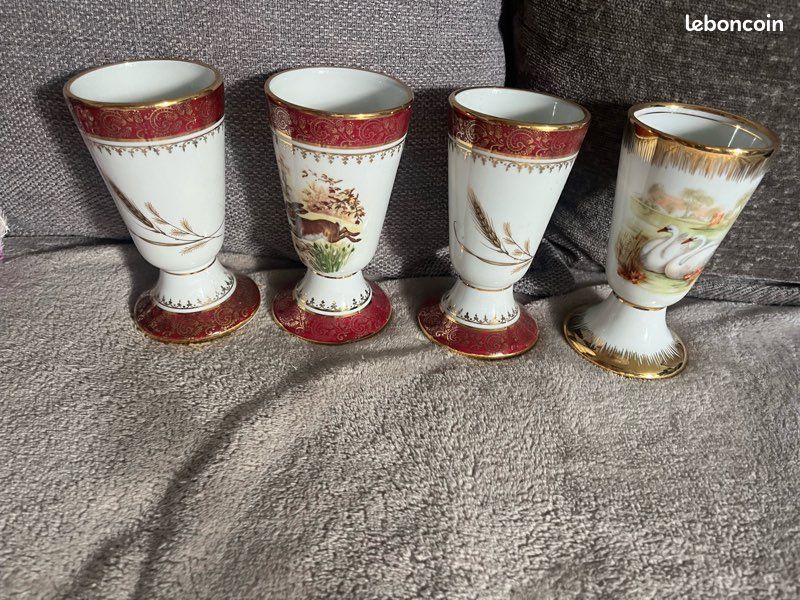 Lot de 4 mazagrans porcelaine de France (image 1)