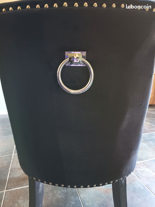 Vends lot de 4 chaises en velours noir (image 2)