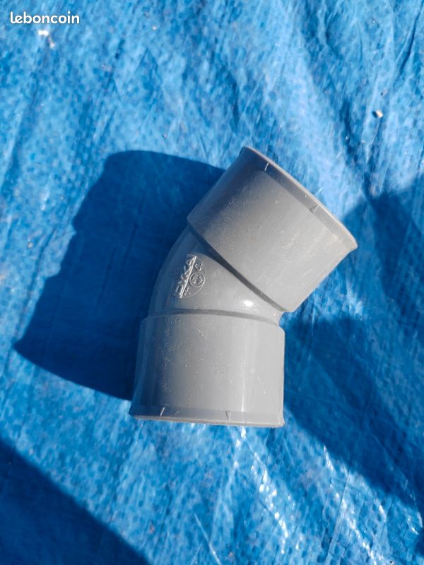 Lot de 2 coudes 45 degrés femelle femelle diamètre 50 mm (image 2)