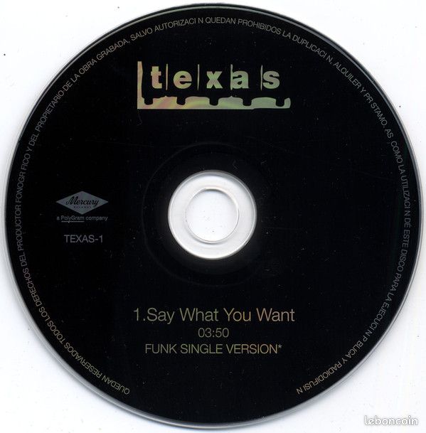 Texas - Say What You Want - Funk Mix - Promo Espagne (alival) (image 3)