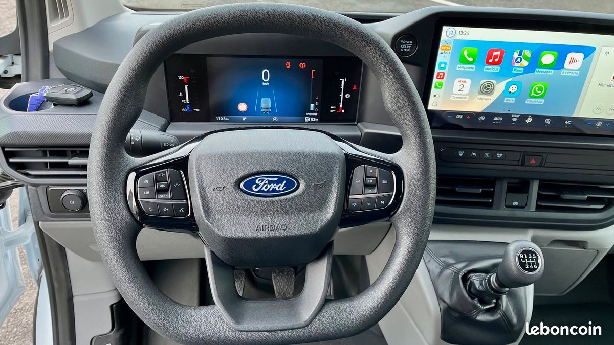 24 990 HT / FORD TRANSIT CUSTOM TREND 280 l1h1 2.0 ecoblue 110 cv BVM6 TREND BLANC neuf / tva recuperable (image 9)