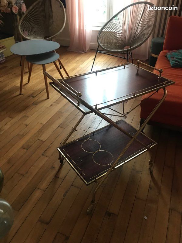 Desserte vintage roulante , table apéro années 60 (image 8)
