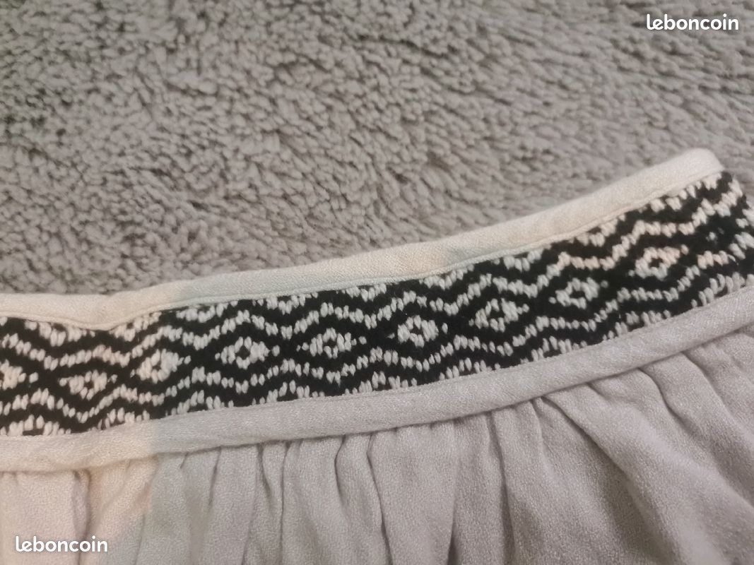 Jupe beige taille 34 (avec effet ceinture) (239) (image 4)