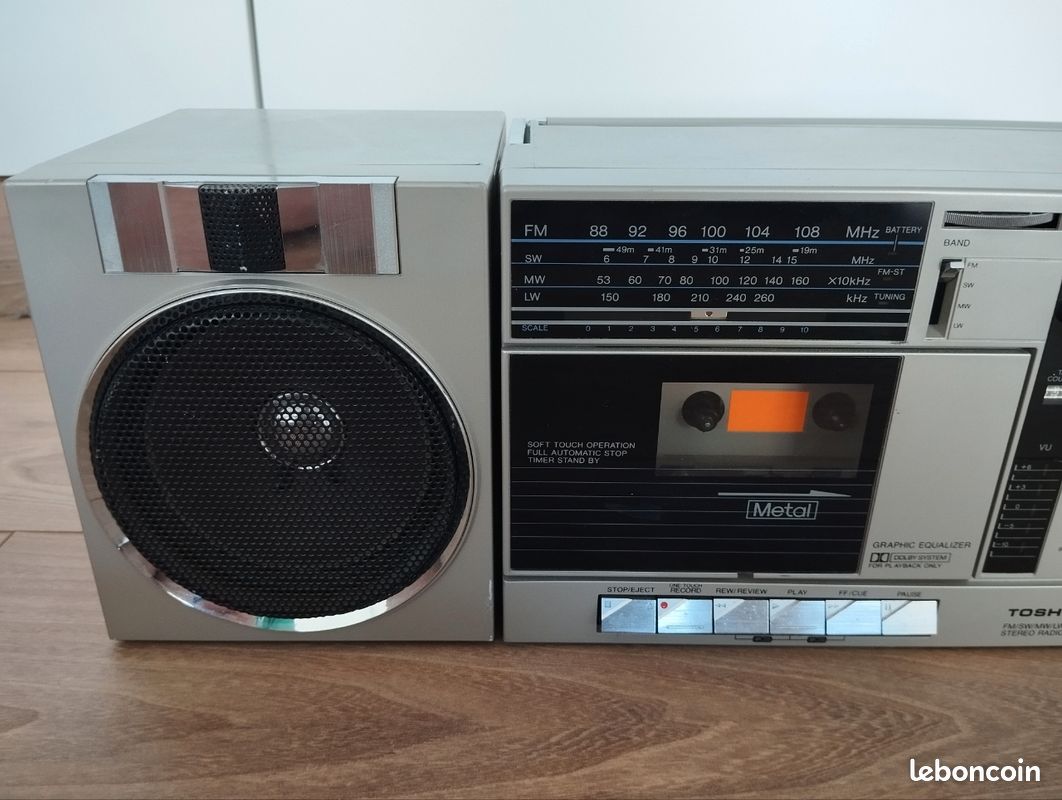 Chaîne Toshiba RT-SX3 Vintage Japon - Pour Pièces/réparation (lecteur Cassette HS, Radio OK)