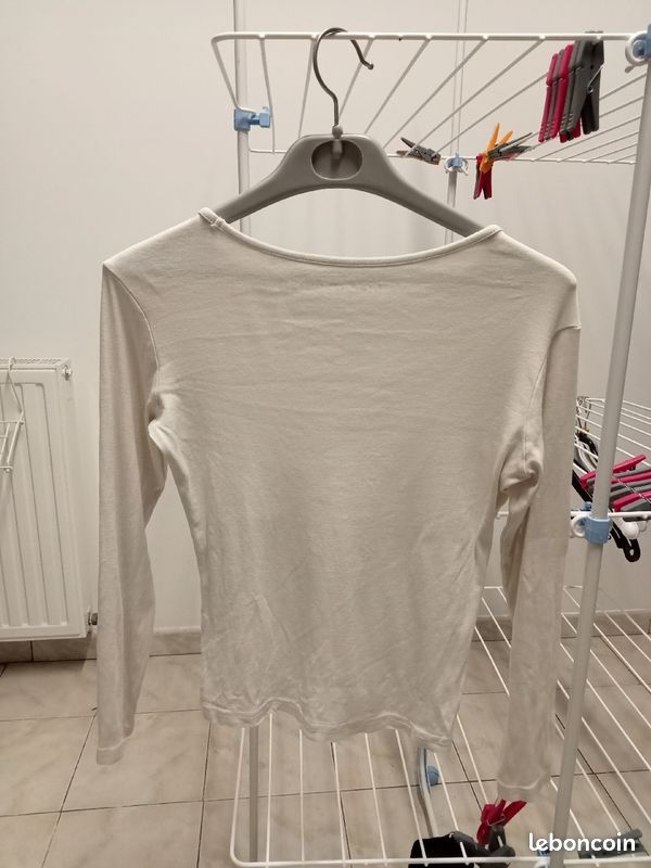 Pull blanc 8-10 ans coton (image 3)