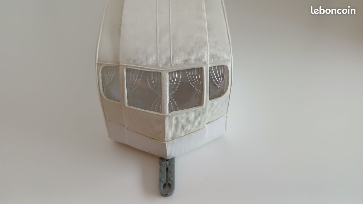 Miniature Caravane Henon EH Norev 1/43 Blanche - Modèle Parfait Sans Boîte