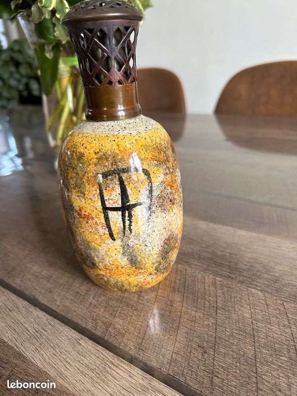 Ancienne Lampe Berger Signée GL GEHEL Avec Décor Fresques Préhistoriques Des Grottes De Lascaux – Édition Unique