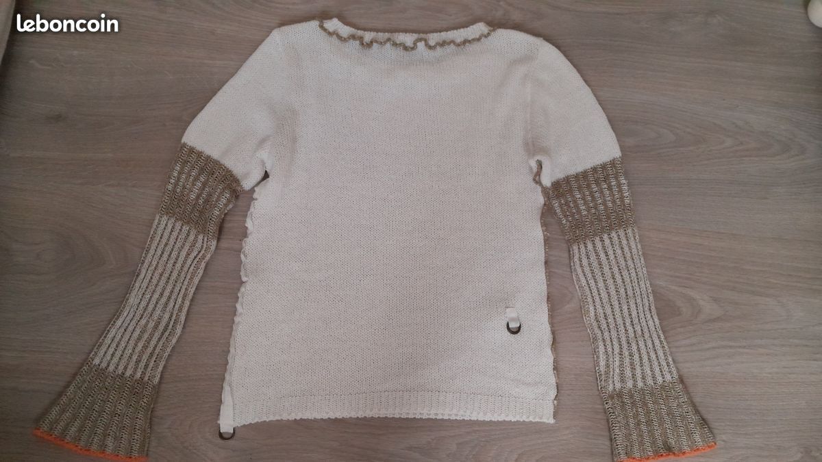 Pull Court Femme Cop Copine Gris/marron Délavé - Taille 36/38 - Occasion Très Bon état